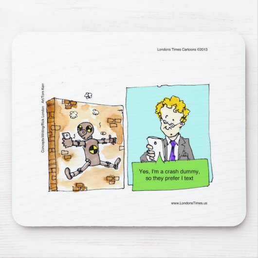 Crash Text Dummy Funny Mousepad (Vorne)