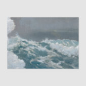 Crashing Ocean Storm Wave Aqua Museum Oil Painting Seidenpapier (Vorderseite)