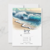 Crashing Ocean Waves Coastal Beach Hochzeit UAWG Einladung (Vorderseite)