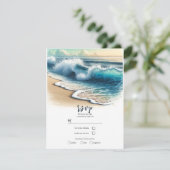 Crashing Ocean Waves Coastal Beach Hochzeit UAWG Einladung (Stehend Vorderseite)