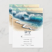 Crashing Ocean Waves Coastal Beach Hochzeit UAWG Einladung (Vorne/Hinten)