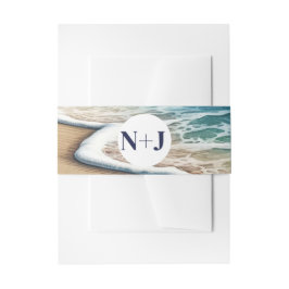 Crashing Ocean Waves Rustic Coastal Beach Hochzeit Einladungsbanderole
