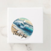Crashing Ocean Waves Rustic Coastal Beach Hochzeit Geschenkanhänger (Beispiel)