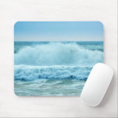 Crashwellen Blue Ocean Beach Foto Mousepad (Mit Mouse)