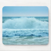 Crashwellen Blue Ocean Beach Foto Mousepad (Vorne)