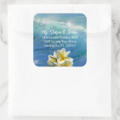 Crashwves Frangipani Rücksendeadresse Siegel Quadratischer Aufkleber (Tasche)