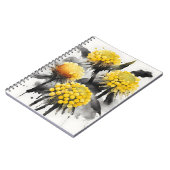 Craspedia - Aquarellblumen Notizblock (Linke Seite)