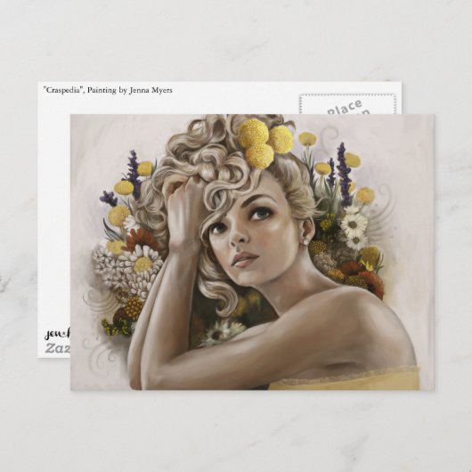"Craspedia" Postkarte des Gemäldes (Vorne/Hinten)