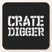 Crate Digger Rechteckiger Pappuntersetzer (Vorderseite)
