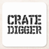 Crate Digger Rechteckiger Pappuntersetzer (Vorderseite)