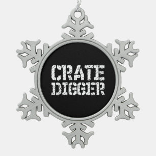 Crate Digger Schneeflocken Zinn-Ornament