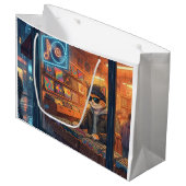 Crate Digging at the Vinyl Store Große Geschenktüte (Vorderseite Schrägansicht)