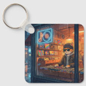 Crate Digging at the Vinyl Store Schlüsselanhänger (Vorderseite)