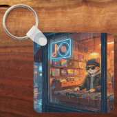 Crate Digging at the Vinyl Store Schlüsselanhänger (Vorderseite)