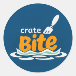 CrateBite: Dive into Freshness Runder Aufkleber