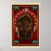 Cratemade Native American Buffalo Design Poster (Vorne)