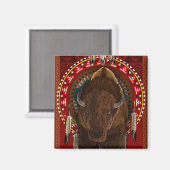 Cratemade Native American Buffalo Magnet (Vorderseite/Rückseite)