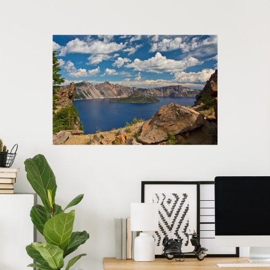 Crater Lake and Wizard Island, Crater Lake Poster (Heimbüro)