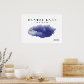 Crater Lake Map Poster (Küche)