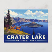 Crater Lake National Park Deer Art Postkarte (Vorderseite)