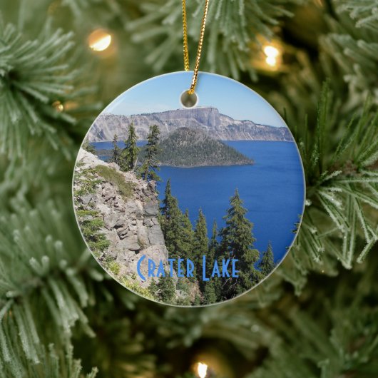 Crater Lake National Park Foto Keramik Ornament (Baum)