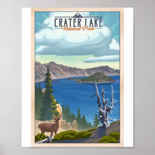 Crater Lake National Park Litho Kunstposter Poster