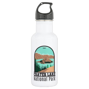Crater Lake National Park Oregon Vintage auf Deuts Edelstahlflasche