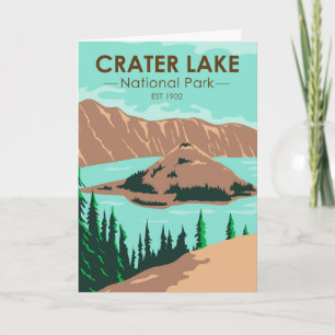 Crater Lake National Park Oregon Vintage Karte