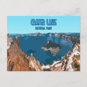Crater Lake National Park Oregon Vintage Postkarte