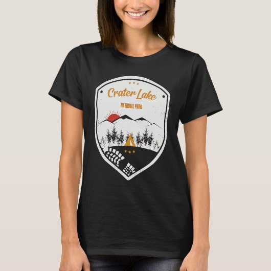 Crater Lake National Park Retro Souvenir T-Shirt (Vorderseite)