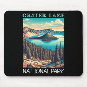 Crater Lake National Park Retro-Wandern Camping-Ur Mousepad