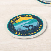 Crater Lake National Park Runder Pappuntersetzer (Angewinkelt)