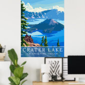 Crater Lake National Park Scenic Landscape Poster (Heimbüro)