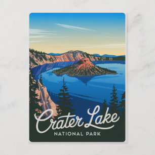 Crater Lake Nationalpark im Vintage-Stil Postkarte