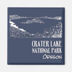 Crater-Lake-Nationalpark-Kunstillustration Magnet