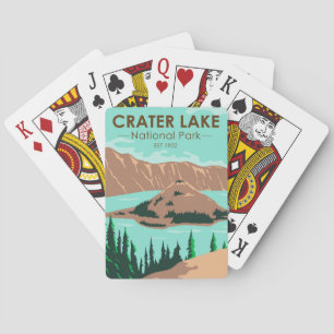 Crater Lake Nationalpark Oregon Vintage Spielkarten