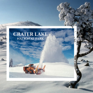 Crater-Lake-Nationalpark-Schneepflug räumt Schnee Postkarte