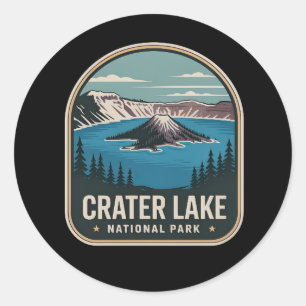 Crater-Lake-Nationalpark Vintage-Abzeichen Runder Aufkleber