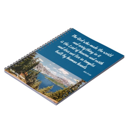 Crater Lake Oregon Christliches Notebook Notizblock (Linke Seite)