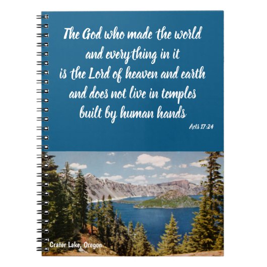Crater Lake Oregon Christliches Notebook Notizblock (Vorderseite)