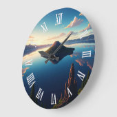 Crater Lake Oregon Große Wanduhr (Winkel)
