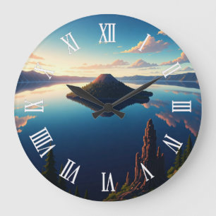 Crater Lake Oregon Große Wanduhr