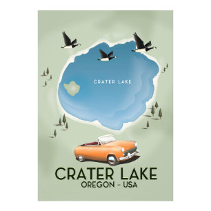 Crater Lake Oregon Reisekartenposter Fotodruck