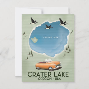 Crater Lake Oregon Reiseplakat Karte