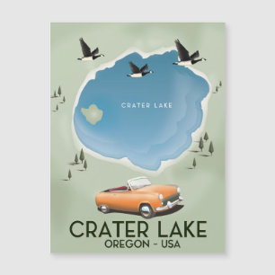 Crater Lake Oregon Reiseplakat Karte