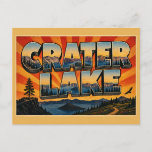 Crater Lake Oregon tiefste Caldera Wald Kunst Postkarte