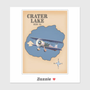 Crater Lake Oregon USA Vintage-Karte Aufkleber