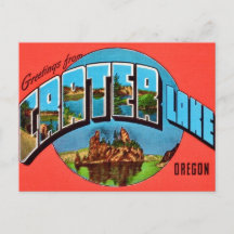 Crater Lake Oregon Vintage-Grußkarte