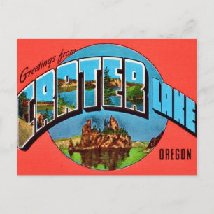 Crater Lake Oregon Vintage Grußkarte Postkarte