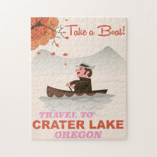 Crater Lake Oregon Vintage Reiseplakat Puzzle